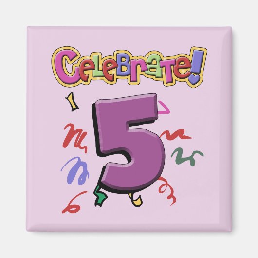 5e verjaardag magneet (Voorkant)