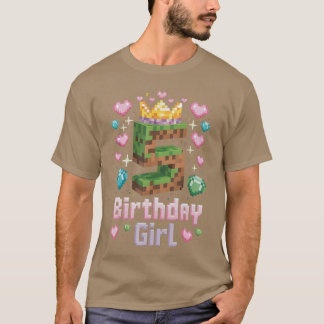 5e verjaardag meisje gaming Piel nummer feestje 5 T-shirt
