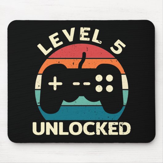 5e verjaardag Niveau 5 niet vergrendeld Muismat (Voorkant)