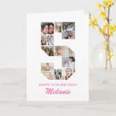 5e verjaardag nummer 5 fotocollage gepersonaliseer kaart (Gele Bloem)