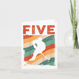 5e verjaardag retro ijshockey 5 jaar oud jongen me kaart