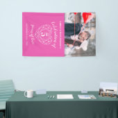 5e verjaardag roze hart gepersonaliseerde foto spandoek (Beurs)