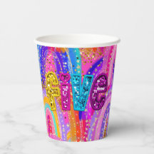 5e verjaardag Roze regenboog glitters papieren bek