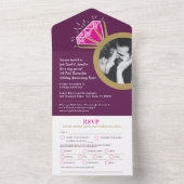 5e verjaardag Roze Toermalijn diner menu RSVP All In One Uitnodiging (Binnen)