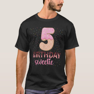 5e verjaardag Sweetie Ice Cream Meisje 5 Jaar Oud T-shirt