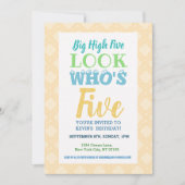 5e verjaardag Uitnodiging Tekst (Voorkant)