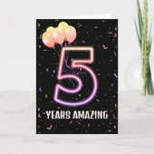 5e verjaardag van de luchtballonnen en Confetti Kaart (Voorkant)