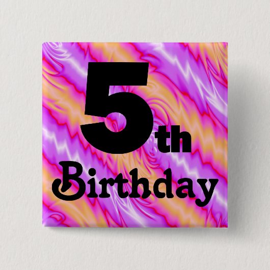 5e verjaardag vierkante button 5,1 cm (Voorkant)