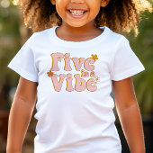 5e verjaardag Vijf is een Vibe Retro Kinder Shirts