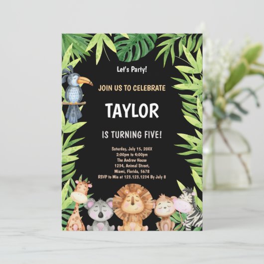 5e Wild One Verjaardag Uitnodigingen (Staand voorkant)