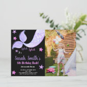 5e Zeemeermin Verjaardag Uitnodigingen met foto (Staand voorkant)