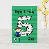 5ème Carte bleue et noire d'anniversaire du (Fleur jaune)