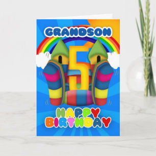5ème carte d'anniversaire de petit-fils avec le