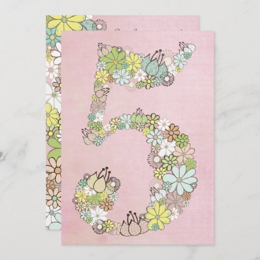 5ème invitation faite sur commande d'invitation de (Devant / Derrière)