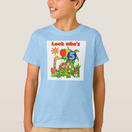 5èmes T-shirts et cadeaux d'anniversaire de safari (Devant)