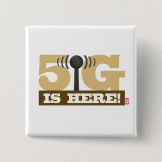 5G mobiel netwerk is hier! Vierkante Button 5,1 Cm