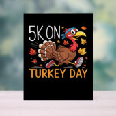 5K op Turkije Dag Thanksgiving Running Classic T-S Acryl Bord (Neutraal)