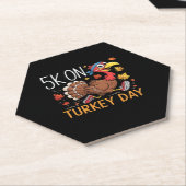 5K op Turkije Dag Thanksgiving Running Classic T-S Kartonnen Onderzetters (Schuin)