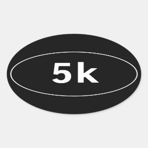 5k Race Walk Run Ovale Sticker