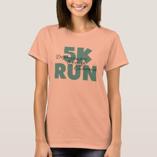 5K Run Groene Sporten Hardlopen T-shirt (Voorkant)