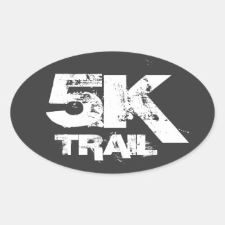 5K Trail Running Ovaal Decal Wit Op Zwart Ovale Sticker