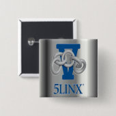 5LINX Silver Logo Pin Vierkante Button 5,1 Cm (Voorkant /achterkant)