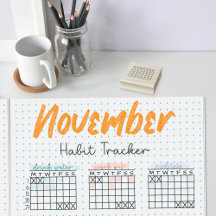 5mm Dot Grid Journal Habit Tracker Maand Kalender