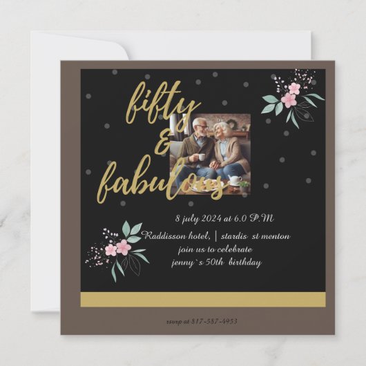 5o de fantastische verjaardag kaart (Voorkant)