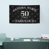 5O en Fabulous Black and White, moderne verjaardag Spandoek (Beurs)