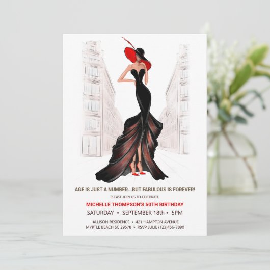 5O EN FANTASTISCHE ELEGANTE CHIQUE VERJAARDAG VAN  KAART (Staand voorkant)