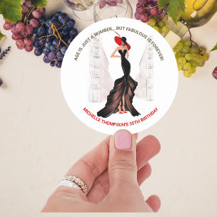 5O EN FANTASTISCHE ELEGANTE CHIQUE VERJAARDAG VAN RONDE STICKER