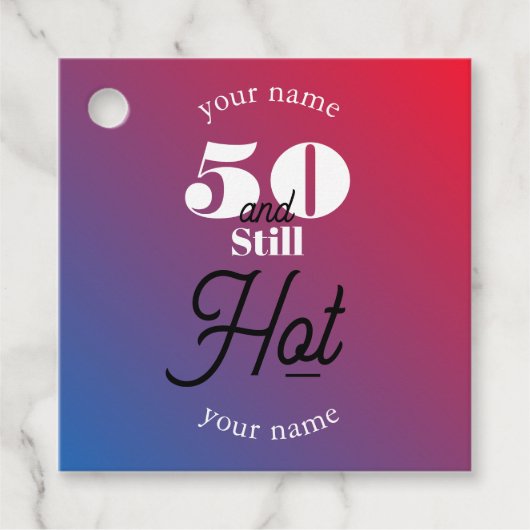 5O en nog warm Bedankjes Labels (Voorkant)