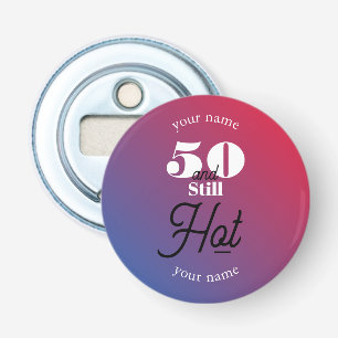 5O en nog warm Button Flesopener