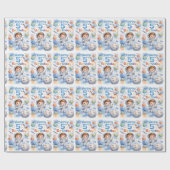 5th Birthday Boy Astronaut Blast off Planets Cadeaupapier (Vlak)