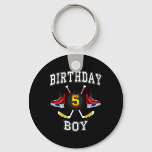 5th Birthday Boy - IJshockey 5 jaar oud kind Sleutelhanger