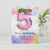 5th Birthday Girls Invitation Kaart (Staand voorkant)