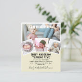 5th Birthday Photo Collage Invite Boy Girl gemengd (Staand voorkant)