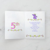 5th Birthday Princess Beer, aangepaste naam Kaart (Binnen)