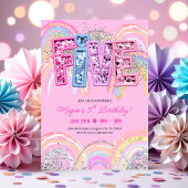 5th Birthday Rainbow Invitation