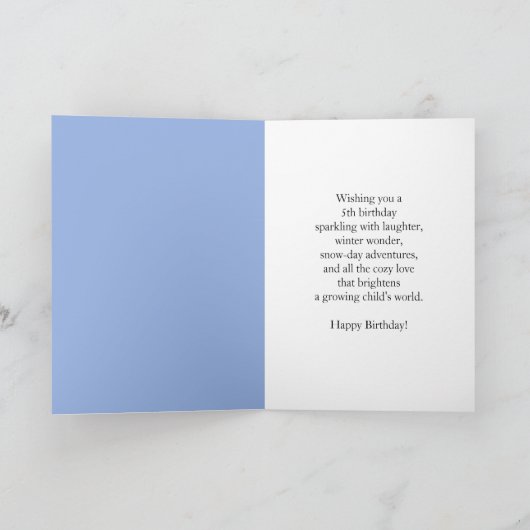 5th Birthday Snowman Snowy Five Kaart (Binnen)