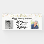 5th Birthday String Lights Retro 2 Foto's Spandoek (Horizontaal)