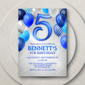 5th Boys Blue Birthday Invitation