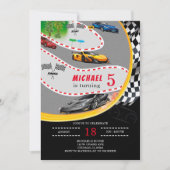 5th Boys voiture Invitations d'anniversaire (Devant)