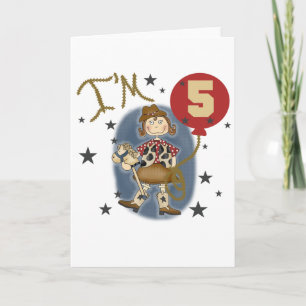 5th Cowgirl Verjaardag Tshirts en geschenken Kaart