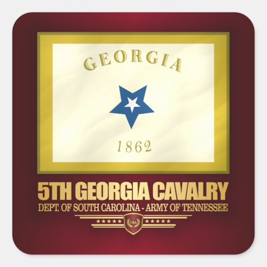5th Georgia Cavalry Vierkante Sticker (Voorkant)