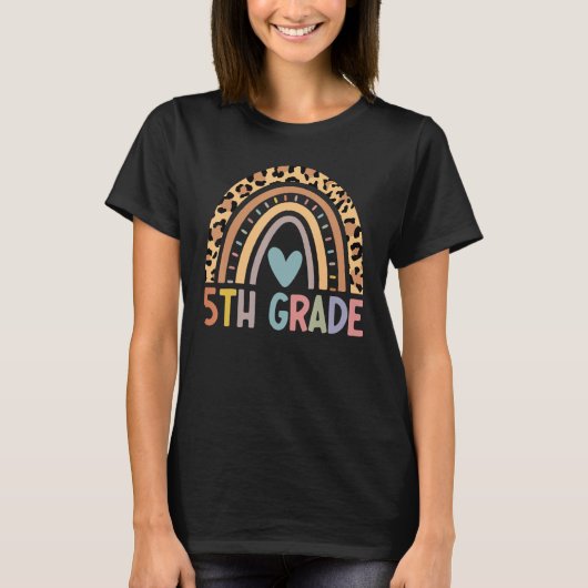 5th grade Boho Rainbow Teacher Student Last Day Of T-shirt (Voorkant)