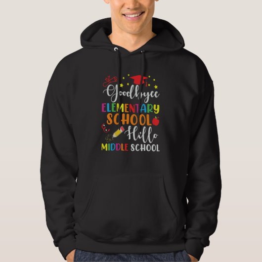 5th Grade Graduation Elementary School Hello Middl Hoodie (Voorkant)