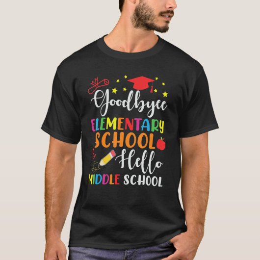 5th Grade Graduation Elementary School Hello Middl T-shirt (Voorkant)