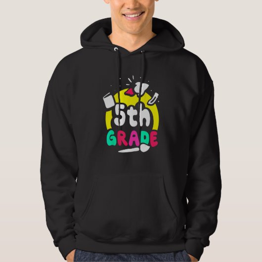 5th Grade Pupil Grader Class School Hoodie (Voorkant)