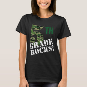 5th Grade Rocks Camo Fifth Grader Back To School C T-shirt